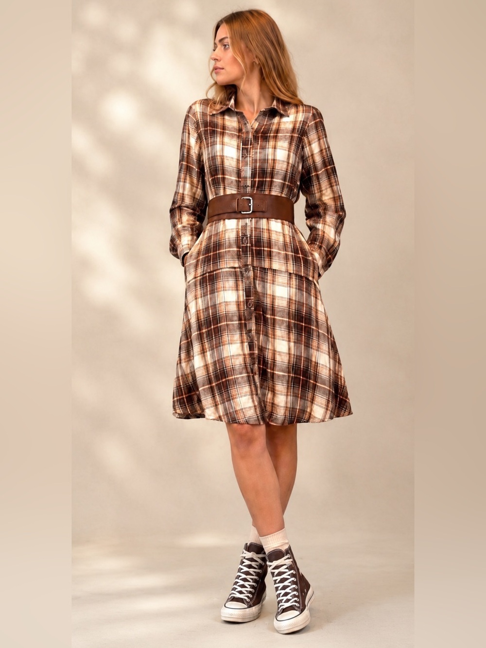 MEXX Plaid Flannel Shirt Dress size small